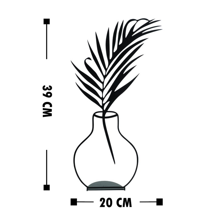 Aberto Design Flowerpot - 6 Objeto Decorativo de Metal Negro